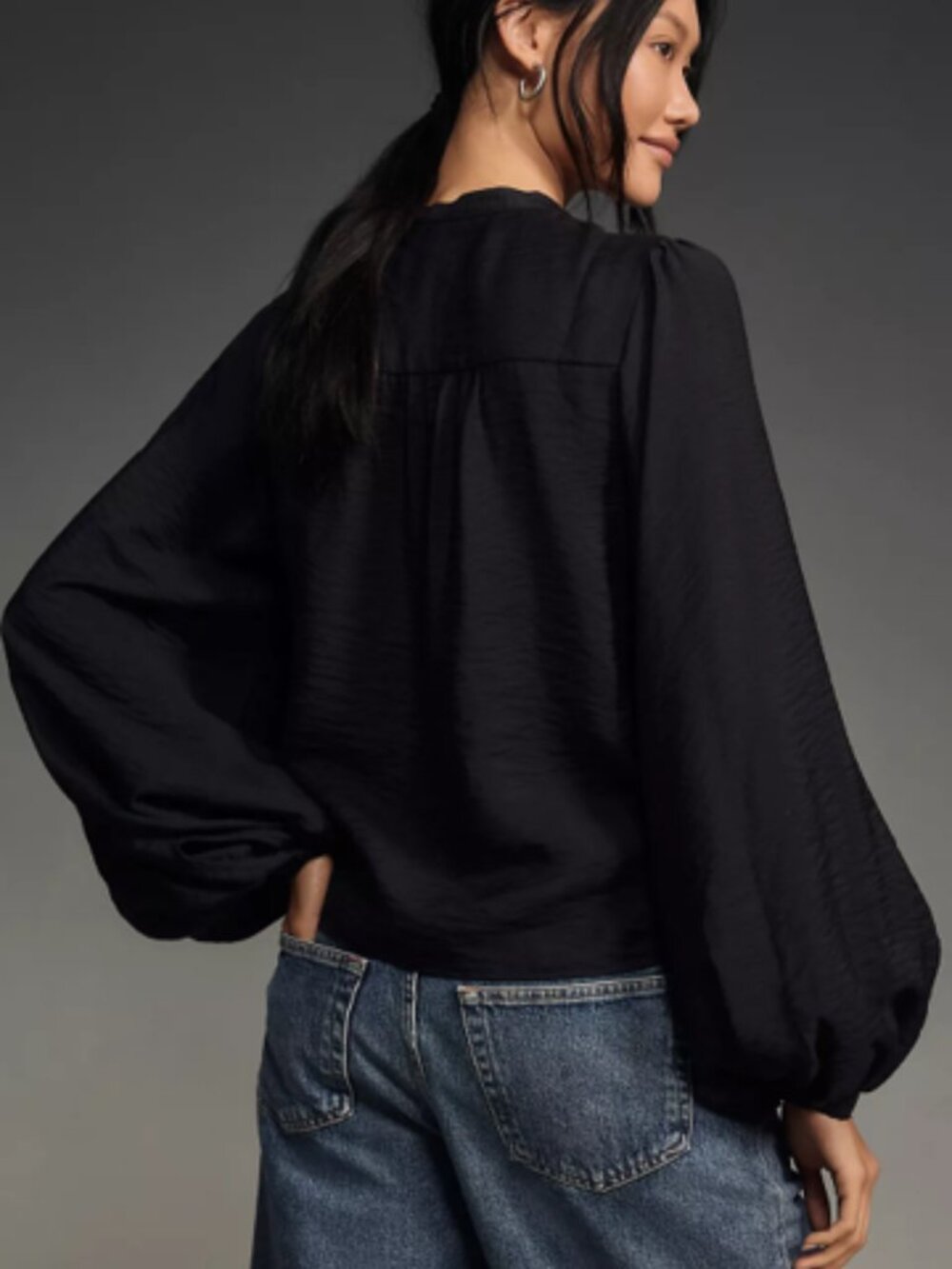 Anthropologie Puff Sleeve Textured Blouse – NWT – Balloon Sleeve Top Plus Size 2 - Picture 2 of 6